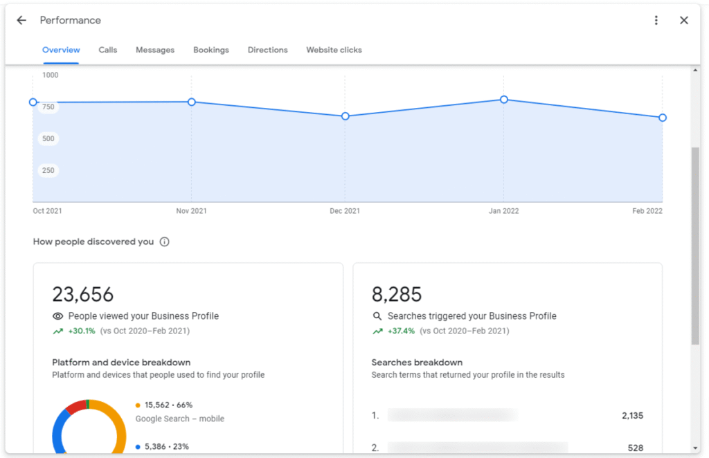 Google business profile performance.