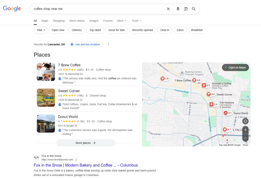 local search results