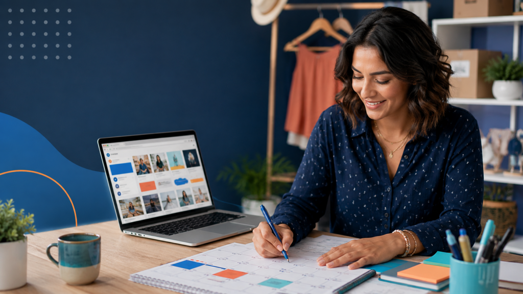 Small business owner planning how often a business should post on social media